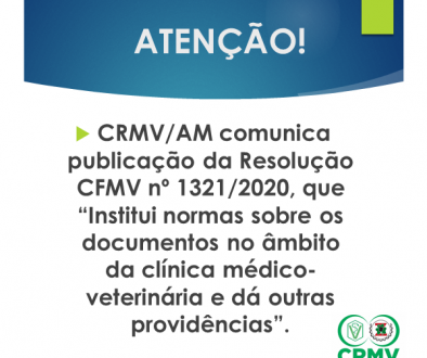 Atenção - Nova Resolução 1321.2020 CFMV