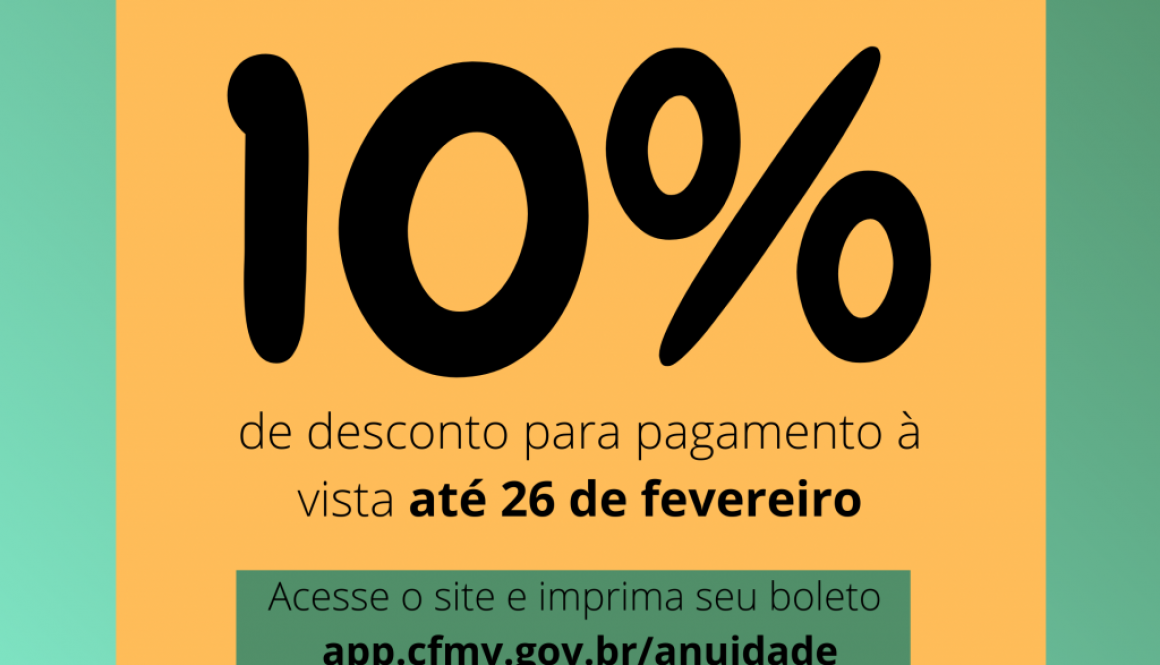 Anuidade com desconto 10%