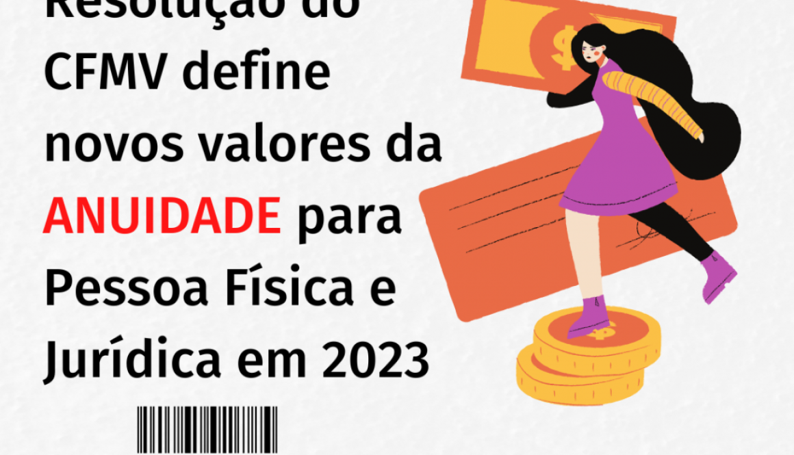 Resolução do CFMV define novos valores da ANUIDADE para Pessoa Física e Jurídica em 2023